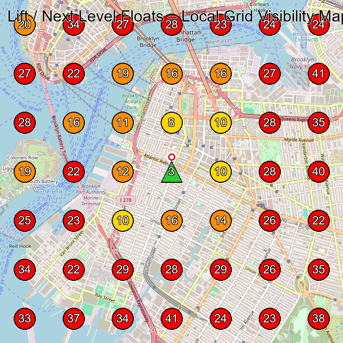 Lift / Next Level Floats GeoGrid visibility map for Wellness Center in New York